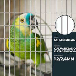 Rede Eletrosoldada Galvanizada Retangular