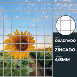 Painel de Rede Zincado Malha 50x50MM