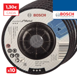 Disco Bosch Rebarbar Standard p/ Metal 115MMx6MM - 10UNI (2608603181)
