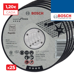 Disco Bosch Corte Rápido p/ Inox 125MMx1MM - 25UNI (2608600549)