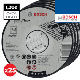 Disco Bosch Corte Rápido p/ Inox 115MMx1MM - 25UNI (2608600545)