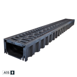 Canal c/ Grelha PVC Preto - 1000x130x80MM