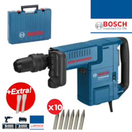 Martelo Demolidor Bosch Profissional 11KG GSH 11 E + 10 Ponteiros + 2 Cinzeis + Mala