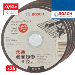 Disco Bosch Corte Rápido Standard p/ Inox 125MMx1MM - 25UNI (2608603171)