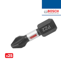 Bit Pozidriv Impacto Bosch p/ Sistema Pick and Click PZ2x25MM - 25UNI (2607002804)
