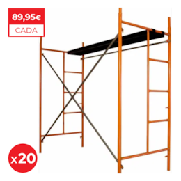Andaime 40MM 2,15MT + 2 Laterais + Cruzeta + Travessa + Prancha 40CM - 20UNI