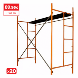 Andaime 40MM 2,15MT + 2 Laterais + Cruzeta + Travessa + Prancha 40CM - 20UNI