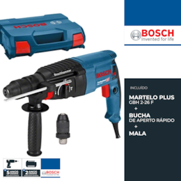 Martelo Perfurador Bosch Profissional c/ Bucha GBH 2-26 F + Mala (06112A4000)