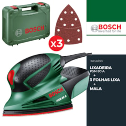Multi Lixadeira Bosch PSM 80 A + 3 Folhas Lixa + Mala (0603354000)