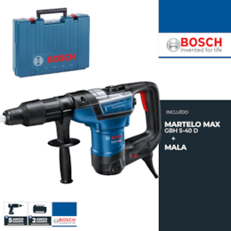 Martelo Bosch Profissional GBH 5-40 D + Mala (0611269001)