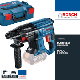 Martelo Bosch Profissional GBH 18V-21 + Mala (0611911101)