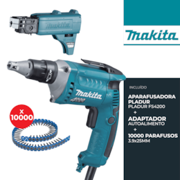 Aparafusadora p/ Gesso Cartonado Makita 570W (FS4200) + Auto Alimentador + 10000 Parafusos Fosfatados 3.9x25MM