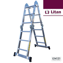 Escada Alumínio Multiusos Litan c/ Plataforma - 4x4 Degraus 