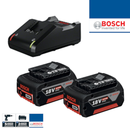 Kit Bosch Profissional 2 Baterias 18V 4.0Ah + 1 Carregador GAL 18V-40 (1600A019S0)