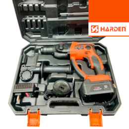 Martelo Pneumático Harden SDS-Plus 21V + Bateria 21V 3.0Ah + Carregador + Mala