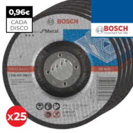 Disco Côncavo Corte Bosch Standard p/ Metal 125MMx2,5MM - 25UNI (2608603160)