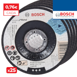 Disco Côncavo Corte Bosch Standard p/ Metal 115MMx2.5MM - 25UNI (2608603159)