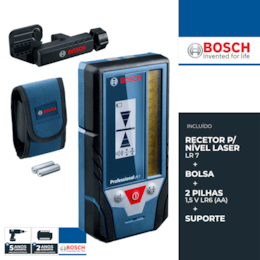 Recetor p/ Nível Laser Bosch LR7 + Suporte + Bolsa (0601069J00)