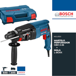 Martelo Perfurador Bosch Profissional GBH 2-26 + Mala (06112A3000)