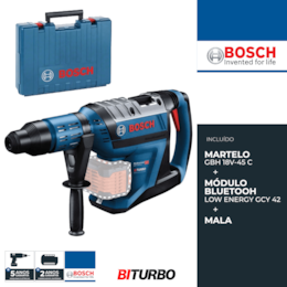 Martelo Perfurador Bosch Profissional SDS-Max GBH 18V-45 C + Mala (0611913000)