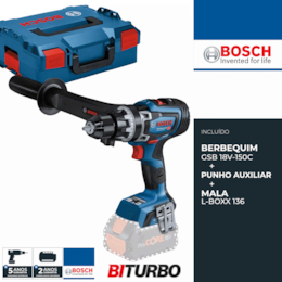 Berbequim Bosch Profissional GSB 18V-150 C +  Mala  (06019J5102)