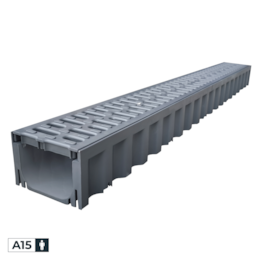 Canal c/ Grelha PVC Cinza Escuro - 1000x130x80MM