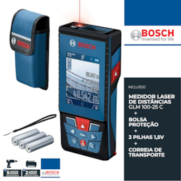 Medidor de Distâncias Laser Bosch GLM 100-25 C (0601072Y00)
