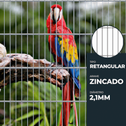 Painel de Rede Zincado HA Malha Retangular 73x13MM Ø2,10MM - 2.00MTx1.00MT