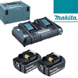 Kit 2 Baterias Makita 18V 6.0Ah + Carregador Duplo + Mala (198077-8)
