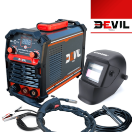 Aparelho Soldar Multifunções Devil'Tools MMA/TIG/MAG 180A + Máscara de Soldar Eletrónica