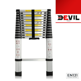 Escada Alumínio Telescópica Devil'Tools 8 Degraus - 2.60MT