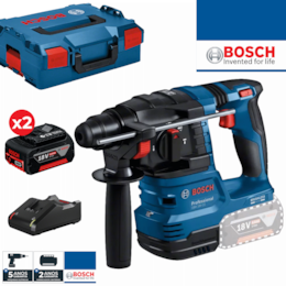 Martelo Perfurador Bosch Profissional SDS-Plus GBH 18V-22 + 2 Baterias 18V 4.0Ah + Carregador + Mala (0611924002)