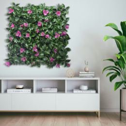 Painel Jardim Vertical Artificial Hagro'Decor Villea Rosa 500x500MM