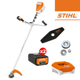 Kit Stihl Roçadora FSA 120.0 Fio AutoCut 27-2 + 2 Baterias AP 300 S 36V 7.2Ah + Carregador Rápido + Lâmina 2 Dentes 230MM