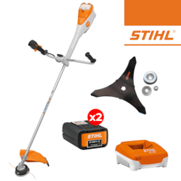 Kit Stihl Roçadora FSA 135 Fio AutoCut C 26-2 + Lâmina Matagais 250-3 250MM + 2 Baterias AP 300 S 36V 7.2Ah + Carregador Rápido