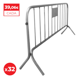 Barreira de Segurança Anti-Motim 2500x1000MM Galvanizada 2 Bases - 32UNI