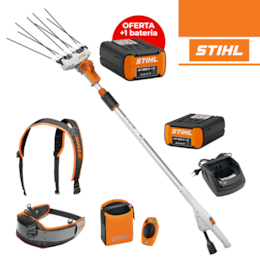 Varejador de Oliveiras a Bateria Stihl SPA 140 + Bateria AP 500S + Carregador + Smart Connector 2A + Arnês + Bolsa + OFERTA Bateria AP 300 S