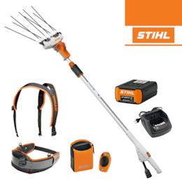 Varejador de Oliveiras Stihl SPA 140 + Bateria AP 500 S 9.4Ah + Carregador + Smart Connector 2A + Arnês + Bolsa