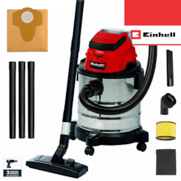 Aspirador Einhell p/ Sólidos e Líquidos TC-VC 18/20 Li-S Solo + Acessórios 