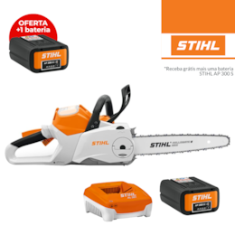 Eletrosserra Stihl MSA 160.0 C-B 30 R 1/4" PM3 30CM + Bateria AP 300 S 7.2Ah + Carregador + OFERTA 1 Bateria AP 300