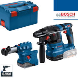 Martelo Perfurador Bosch Profissional SDS-Plus GBH 18V-22 + Aspirador de Pó GDE 18V-12 + Mala (0611924004)