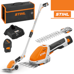 Aparador Stihl HSA 26 12/ 20CM + Cabo Telescópico 1.1MT + Bateria AS 2 2.6Ah + Carregador + Mala