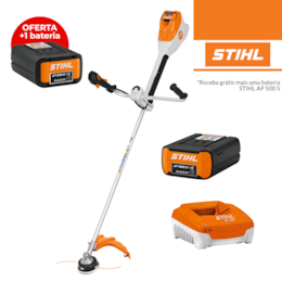 Roçadora Stihl Bateria FSA 200.0 c/ Fio AutoCut C 26-2 + Bateria AP 500 S 9.4Ah + Carregador + OFERTA 1 Bateria AP 500 S