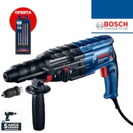 Martelo Perfurador Bosch Profissional GBH 240 F + Bucha Aperto Rápido SDS Plus + Set 5 Brocas