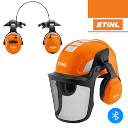 Capacete de Proteção Stihl c/ Viseira e Auricular Advance Vent + Protetor de Ouvidos Dynamic Sound