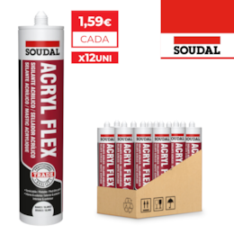 Silicone Soudal Acrílico Acryl Flex Branco 280ML - 12UNI