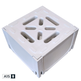 Cubo Multifunções p/ Canal PVC Cinza Claro/Branco - 126x126x77MM