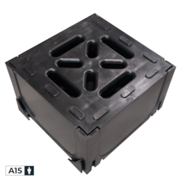 Cubo Multifunções p/ Canal PVC Preto - 126x126x77MM