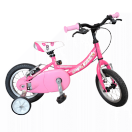 Bicicleta 12" c/ Estabilizadores Rosa/Preto