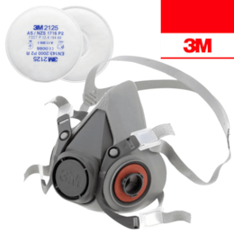 Máscara de Proteção 3M Semi Facial Reutilizável 6200 + Filtro Partículas 2125 P2 R